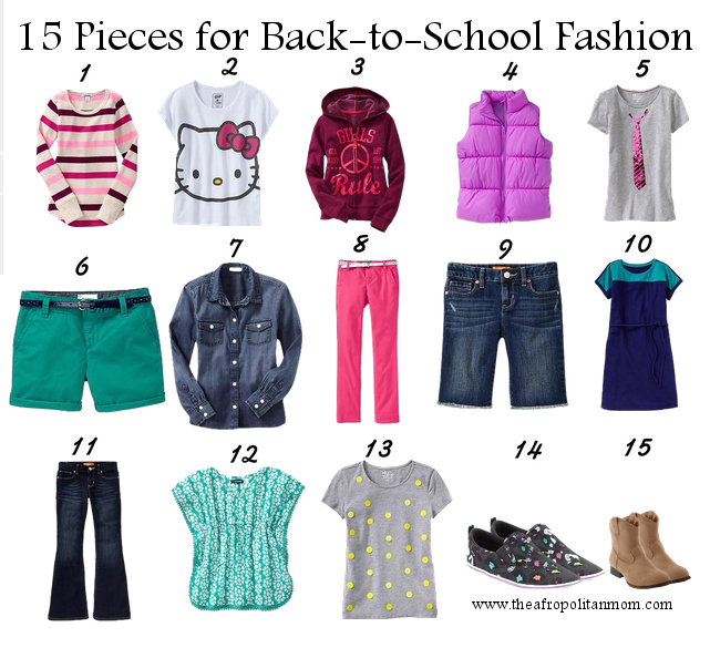 15 pieces for back to school fashion for kids