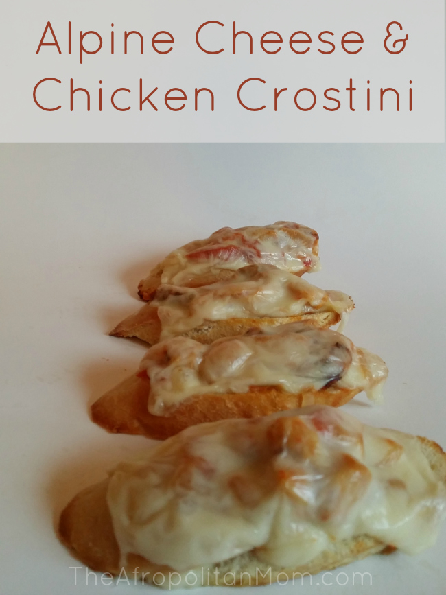 Chicken and Cheese Crostini: Alpine Lace® Swiss Cheese