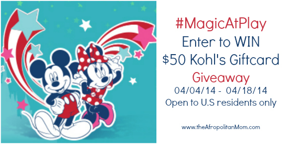 Disney's  Magic At Play  $50 Kohl's Giftcard Giveaway