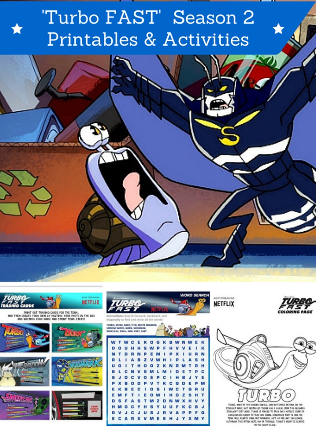 'Turbo FAST' Season 2 Coloring Pages and Activity Worksheets