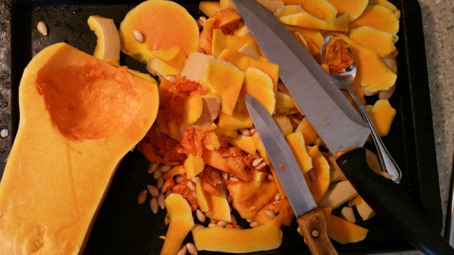 Butternut Squash cleaning