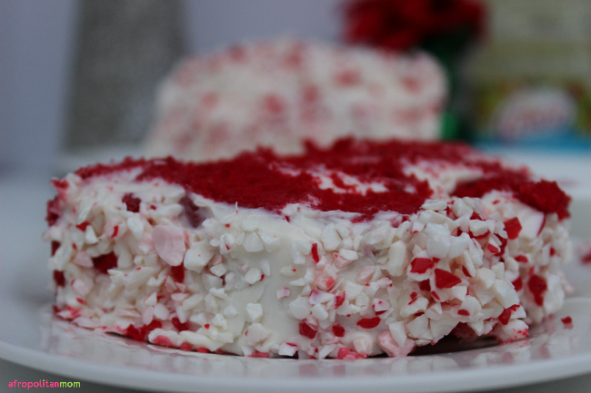 Red Velvet-Peppermint Jelly Roll Cake