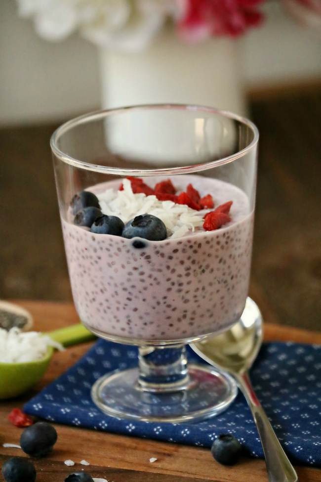 Easy Yogurt Chia Seed Pudding with Goji Berries