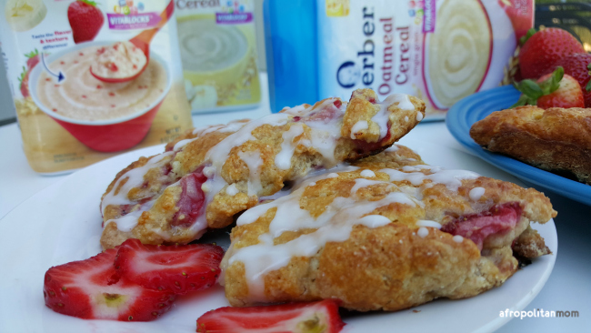 Strawberry Oat Scones recipe using baby cereal