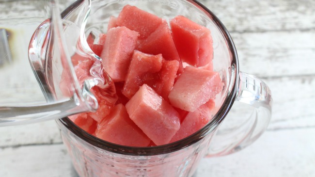 blend ingredients for Frozen Watermelon Mocktail