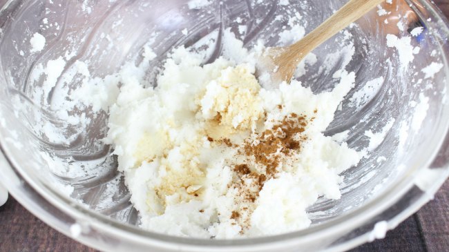 making homemade vanilla butter butter