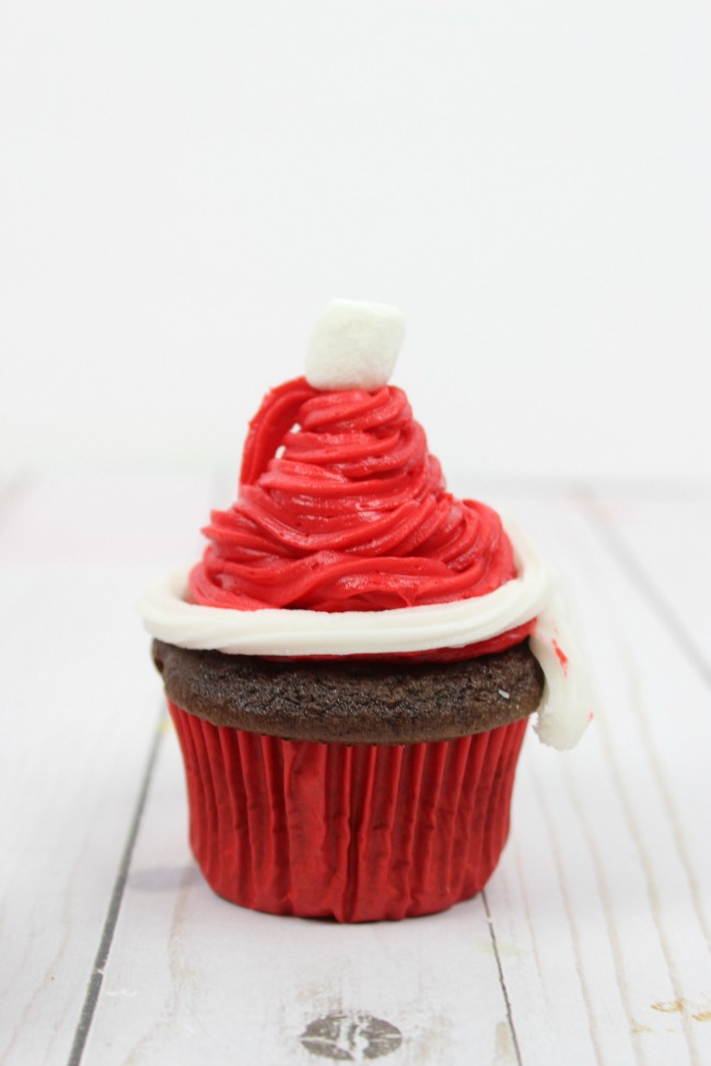 Santa hat cupcake