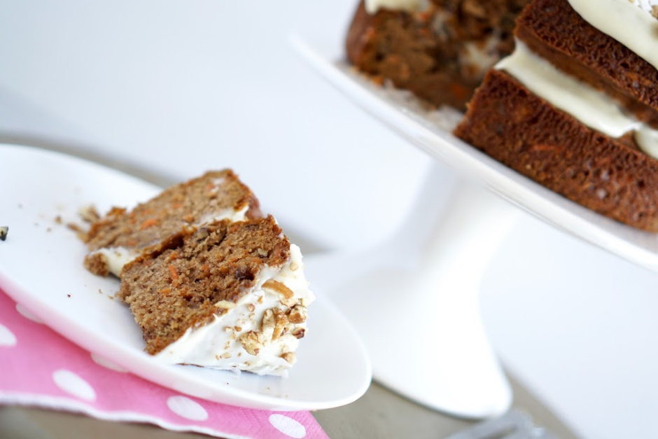 Moist Carrot Cake with cream cheese icing