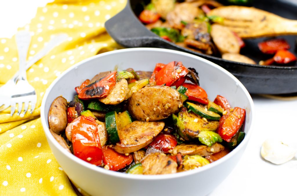 One-Pan Chicken Sausage and Vegetable Skillet